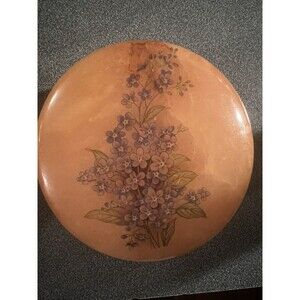 Vintage Alabaster Trinket Box Hand Carved Made in Italy Hinged Floral Design